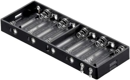 Batterijhouder - Batterijbox AA - Apparaten Voeden - Soldeerflens - 10x AA - Zwart