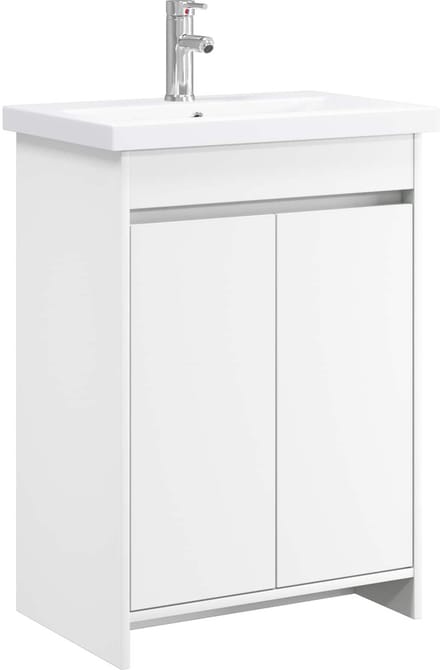 vidaXL - Badkamermeubel - Set - Wit - 61 - x - 40 - x - 84,5 - cm - Bewerkt - hout