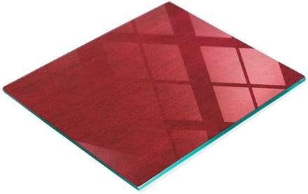 Decoratieve glazen snijplank van rood hout, 60x52 cm
