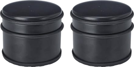 Deurstopper - 2x - rond - RVS - mat zwart - 9 x 9 x 7.5 cm - 1 kilo gewicht