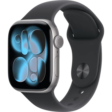 Apple Watch 11 - Wifi + 5G - 42mm - Space Grey Aluminium Case with Black Sport Band - M/L