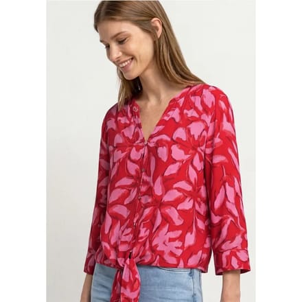 3/4-mouwen blouse met knoopdetail