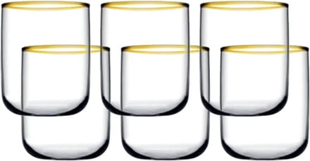 Pasabahce longdrinkglazen waterglas met gouden rand - 280ml drinkglazen (6 stuks)