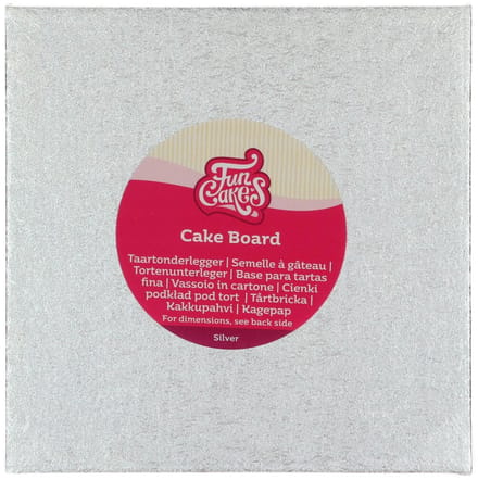 FunCakes Cake Board Vierkant - Zilver - 20x20 cm - Taartonderlegger - Taartkarton