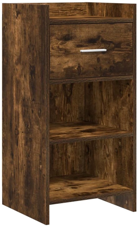 vidaXL - Dressoir - Gerookt - eiken - 40 - x - 36 - x - 80 - cm - Bewerkt - hout