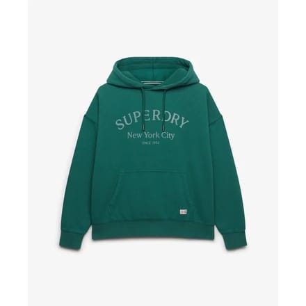Superdry Luxe Casual Relaxed Hoodie Green Grootte: 42