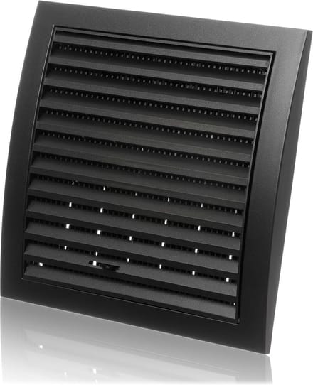 Verstelbaar Ventilatie Rooster 190x190mm Antraciet met Insectengaas