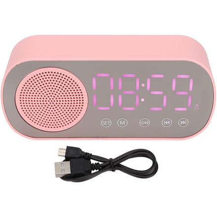Wekker Bluetooth-luidspreker HIFI LED-spiegelscherm Micro-USB-oplaadfunctie FM-radio Digitale klok voor beige
