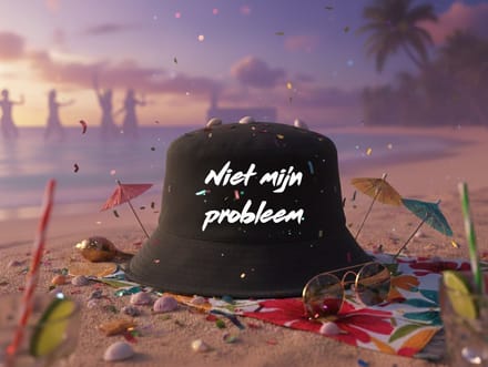 Niet mijn probleem Bucket Hat | Black | Maat XL