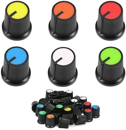 Dailygoods - 60 Stuks Potentiometer Knoppen in Diverse Kleuren