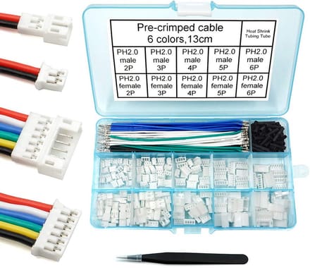 PH 2.0 Connector Set Voorgekrompen Kabels voor Batterij en Arduino Boards