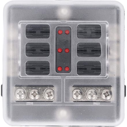6-weg Zekeringkast Rode LED Indicator Waterdichte Afdekking Maximum DC32V Zekeringhouder voor Auto Boot Vrachtwagen gray