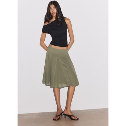 Stradivarius Asymmetrische top met plooien  Zwart M