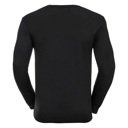 Russell Collection Heren Gebreid V Hals Sweatshirt (Zwart)