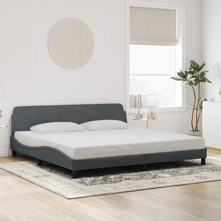 vidaXL - Bedframe - "Dover" - 200x200 - cm - fluweel - donkergrijs