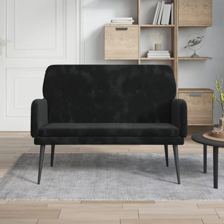 vidaXL - Bankje - 108x79x79 - cm - fluweel - zwart