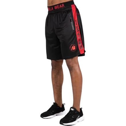 Gorilla Wear Atlanta Shorts - Zwart/Rood - S/M