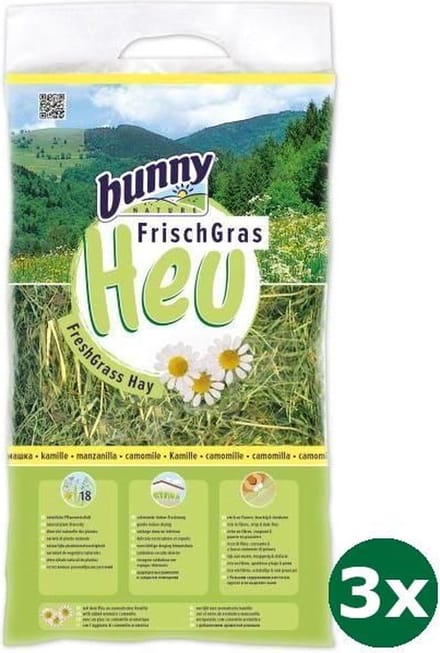 3x500 gr Bunny nature vers gras hooi met kamille