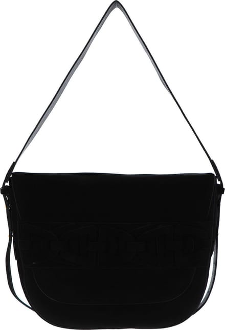 COCCINELLE Leren Schoudertas Gitane Suede Crossbody Bag Noir Zwart