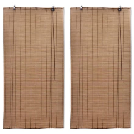 vidaXL - Rolgordijnen - 2 - st - 150x220 - cm - bamboe - bruin