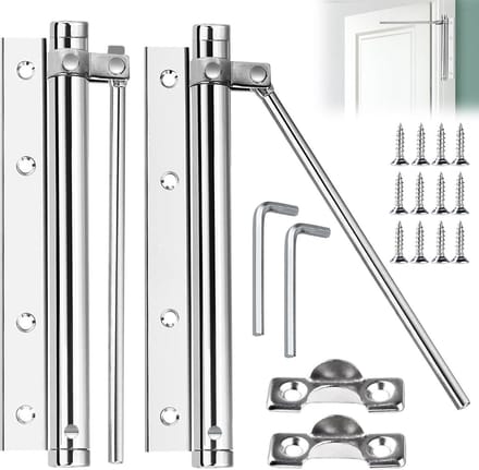 Automatische Deursluiter - Veersluiter Deur - Deuren Sluiten - Verstelbare Spanning - 2 Stuks - Zilver