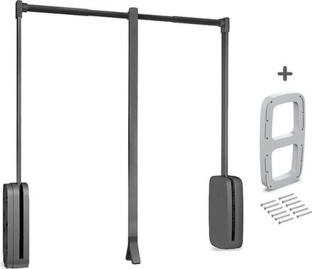 Emuca Washington Kledinglift - Garderobelift - Kledingroede - Kledingstang - Grijs - 45/60cm