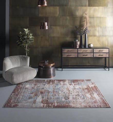 Vintage vloerkleed - Nostalgia No.7 roestbruin 70x140