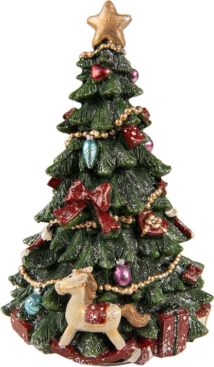 Clayre & Eef Muziekdoos Kerstboom 19 cm Groen Polyresin
