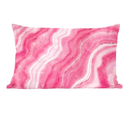 Sierkussens - Kussentjes Woonkamer - 60x40 cm - Agaat geode - Roze - Kristal - Geode