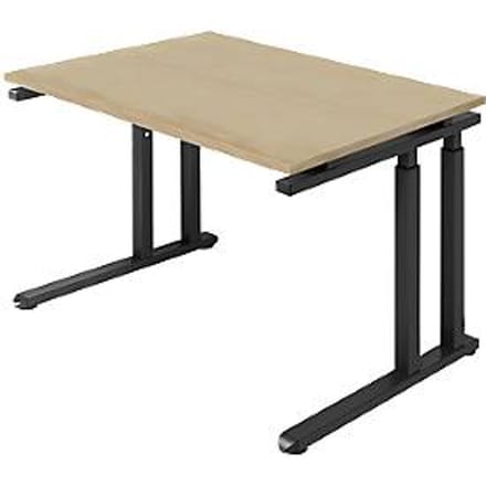 Schäfer Shop  Select Bureautafel SET UP, C-poot onderstel, 1200x800, eik/grafiet