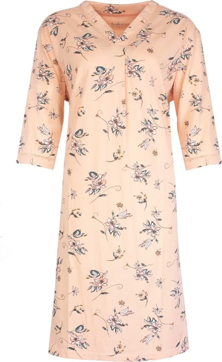 Tenderness Dames Nachthemd - Gebloemd Dessin - Katoen - Roze - Maat S