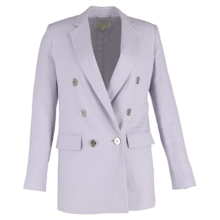 Michael Kors Dubbelknop Blazer in Paarse Linnen