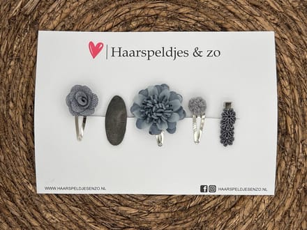 Try-out mix 43 - mix van verschillende speldjes - grijs/blauw - 4 cm speldjes
