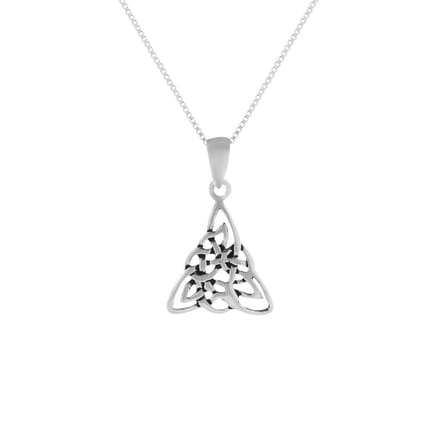 Zilveren ketting - dames - triquetra hanger - 925 zilver