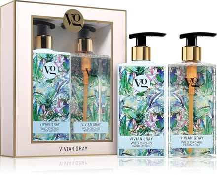 Vivian Gray Wild Orchid Cosmetic Set Cream Soap Hand Lotion 2x350ml