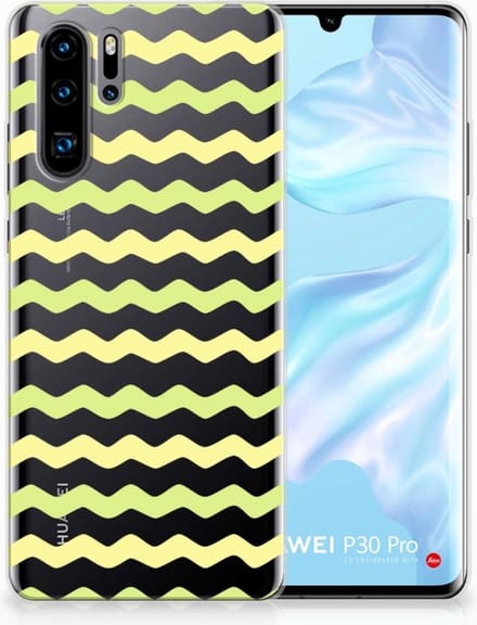 Back Cover voor Huawei P30 Pro TPU bumper Waves Yellow