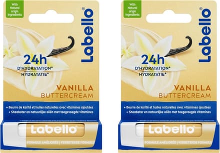 Labello Vanilla buttercream 4.8G - 2 stuks