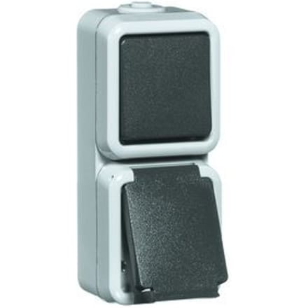 Peha Combischakelaar Contactdoos Waterdicht IP54 Grijs - 00307611 - E3MG6