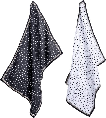 Melli Mello - Nora Dots - Theedoeken Set 2 Stuks - Katoen - Polkadot - Gouden Rand