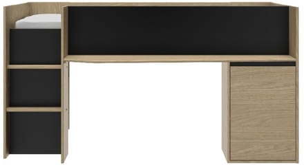 GAMI Halfhoogslaper - Naël - 90x200 - Eikenkleur/zwart