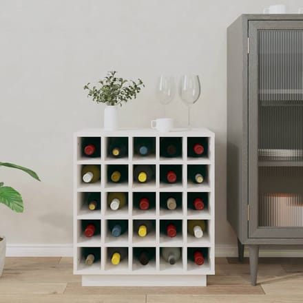 vidaXL - Wijnkast - 55,5x34x61 - cm - massief - grenenhout - wit