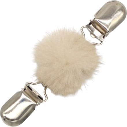 Fako Bijoux® - Vestsluiting - Vestclip - Sjaalspeld - Vestklem - Bontje - Beige