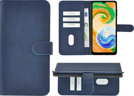 MoDo hoesje Geschikt voor Samsung Galaxy A04 - Kunstleer Book Case - Blauw