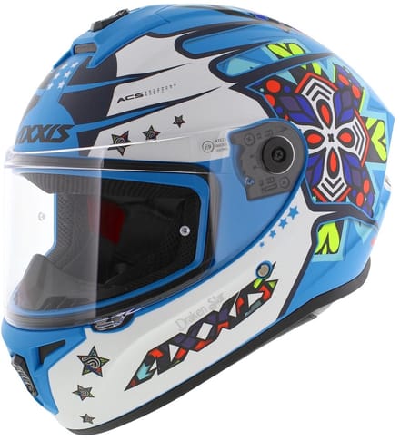 Axxis Draken S helm Star mat blauw wit