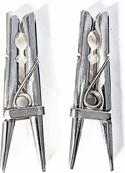Black Label - Wasknijper Tepelklemmen - RVS - Twee stuks