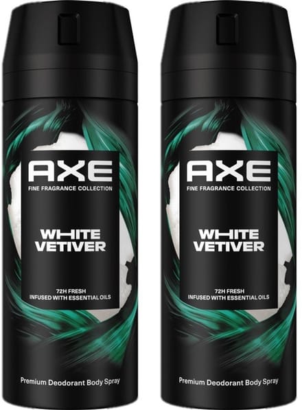 AXE - Premium Deodorant Bodyspray - Fine Fragrance Collection - White Vetiver - 2 x 150 ml