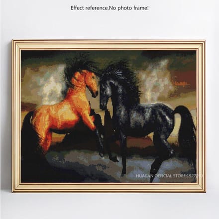 Vente de broderie diamant 5D DIY Peinture diamant Arrivées Peinture diamant cheval rond complet 20X30CM brown
