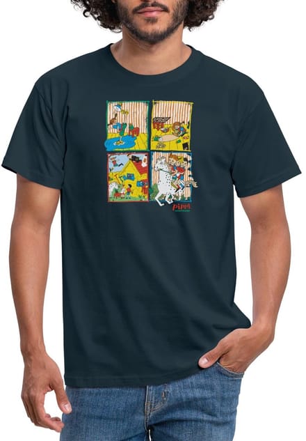 Pippi Langkous En Je Vrienden Tegels T-Shirt Heren