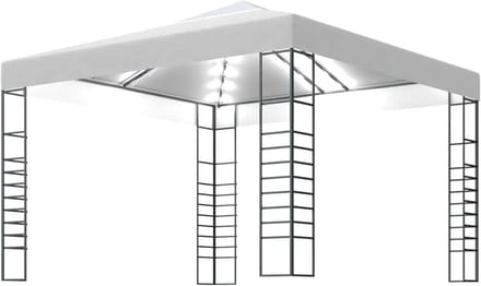 Tuinpaviljoen - Terrastent - Buitenfeesten - Geïntegreerde LED-verlichting - 3 x 3 meter - Wit