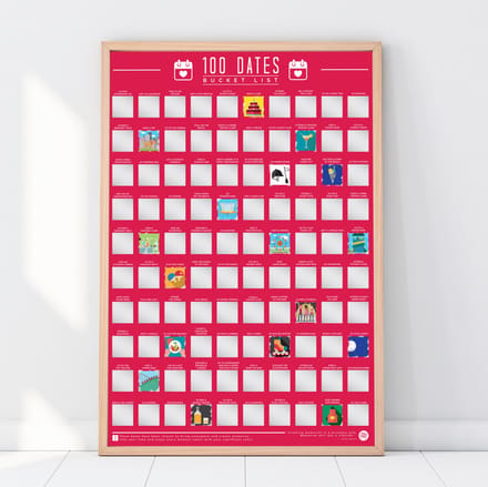 Gift Republic Bucketlist Scratch Poster - 100 Dates to Go On